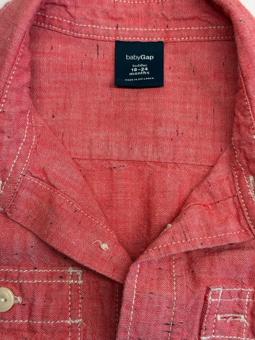 BabyGap Boys 18-24M Shirt Bundle Plaid Salmon Vintage Red